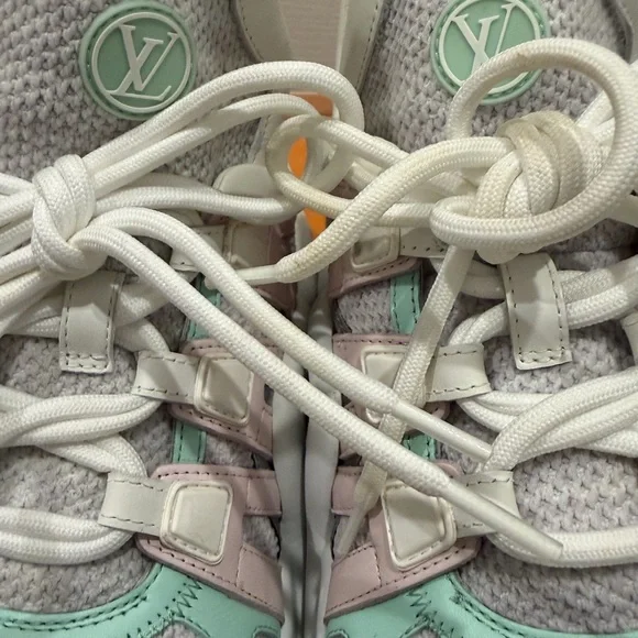 Louis Vuitton Pastel Multi-Panel Chunky Sneakers - Pink, Mint & Yellow - Picture 13 of 13